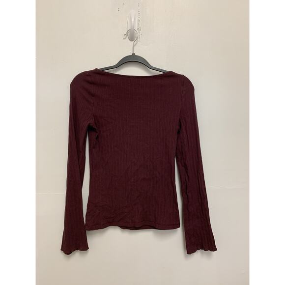 New Madewell Red Ribbed Boatneck Top Size Small - Picture 4 of 4